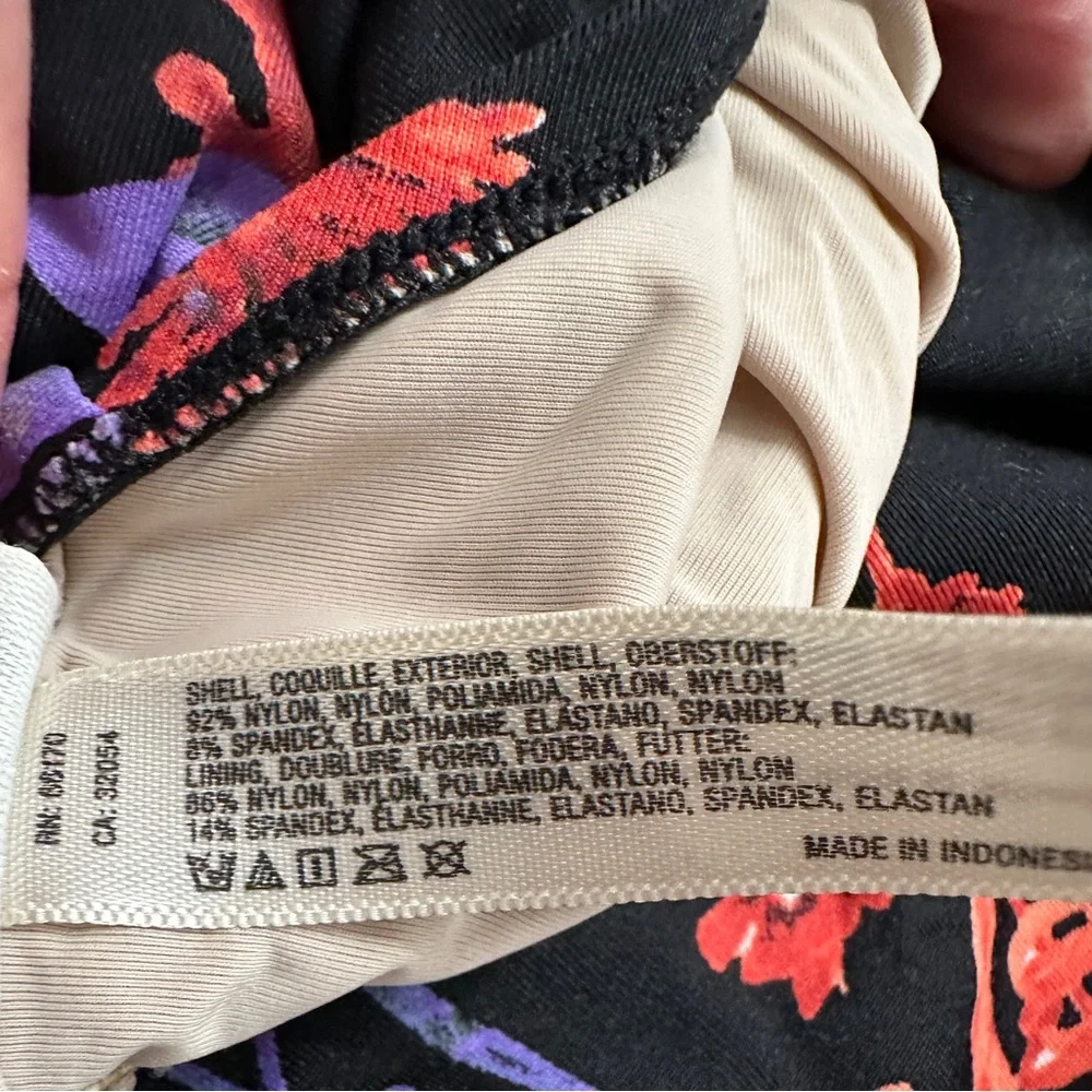 Anthropologie Allihop Ruffle Floral Halter Ruching Tie Waist One-Piece Swimsuit - Picture 14 of 16